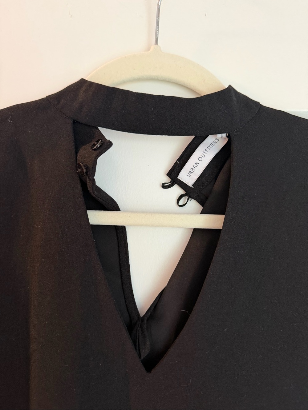 Urban Outfitters Black Choker V-Neck Blouse Medium